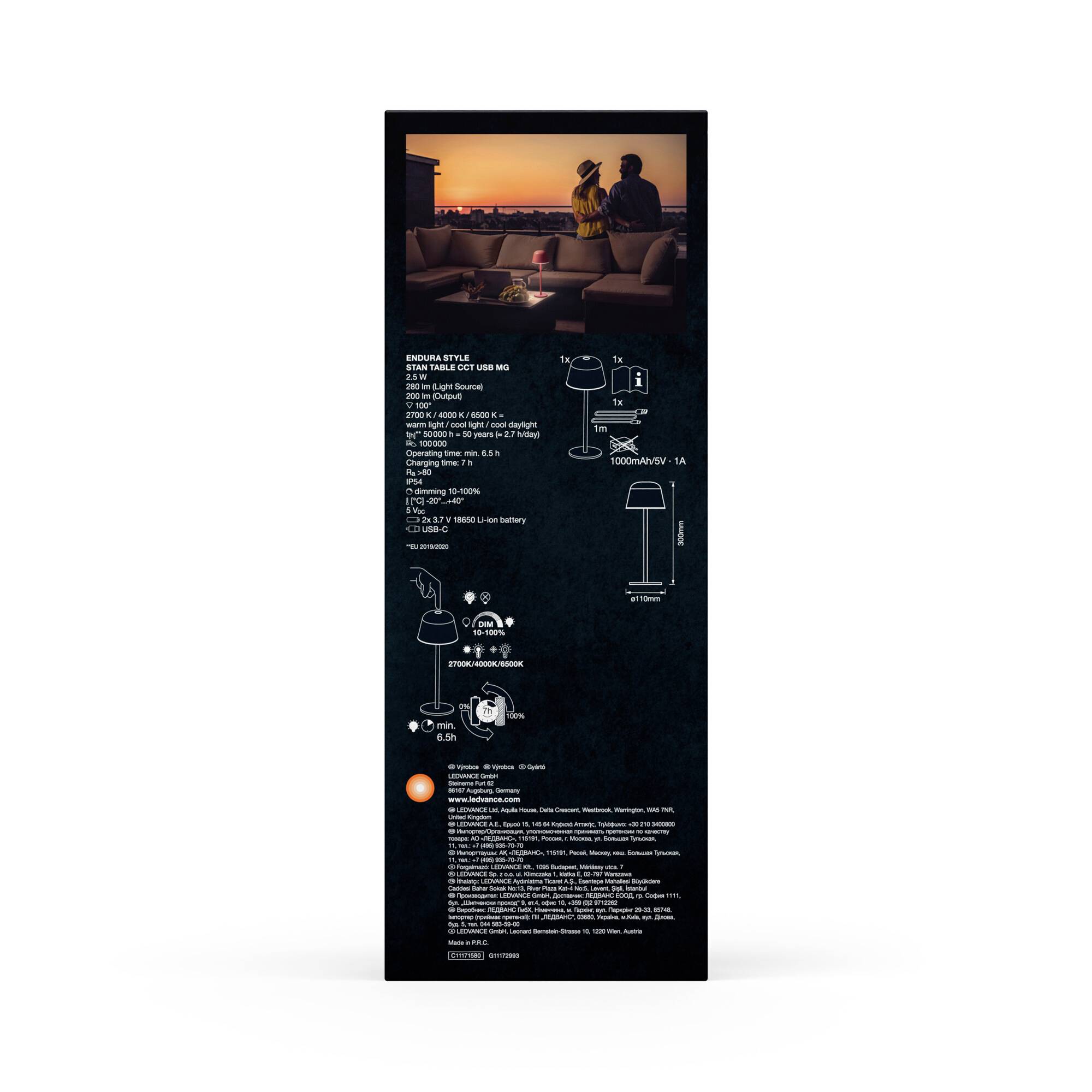 LEDVANCE ENDURA STYLE STAN 4099854185380 LED-Tischlampe 2.50W Magenta