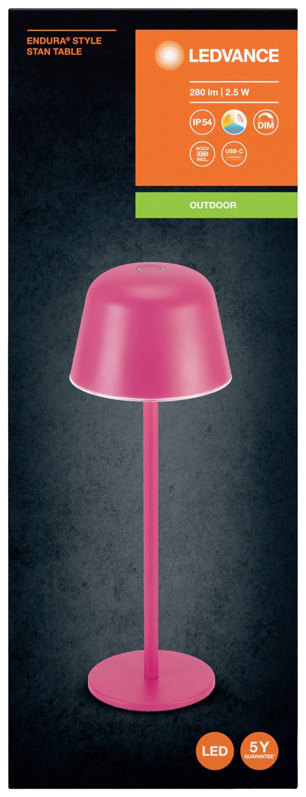 LEDVANCE ENDURA STYLE STAN 4099854185380 LED-Tischlampe 2.50W Magenta