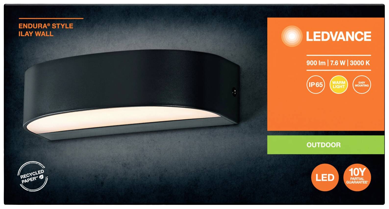 LEDVANCE ENDURA STYLE ILAY 4099854217500 LED-Außenwandleuchte LED 7.60 W Grau