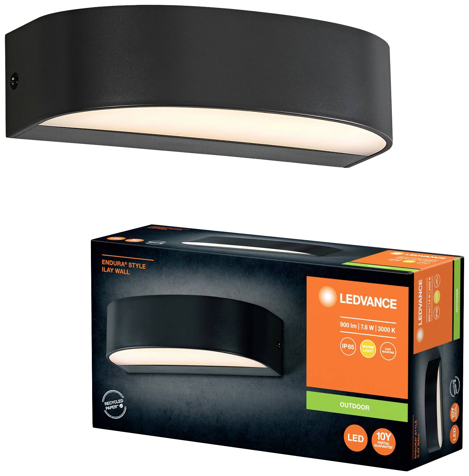 LEDVANCE ENDURA STYLE ILAY 4099854217500 LED-Außenwandleuchte LED 7.60 W Grau
