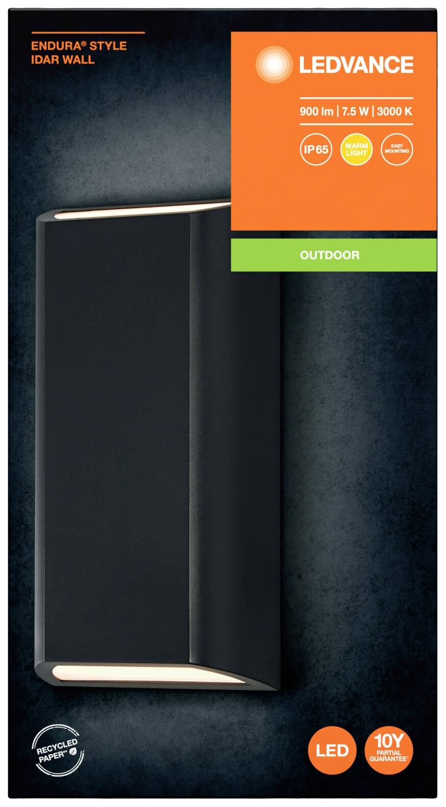 LEDVANCE ENDURA STYLE IDAR 4099854217548 LED-Außenwandleuchte LED 7.50W Grau