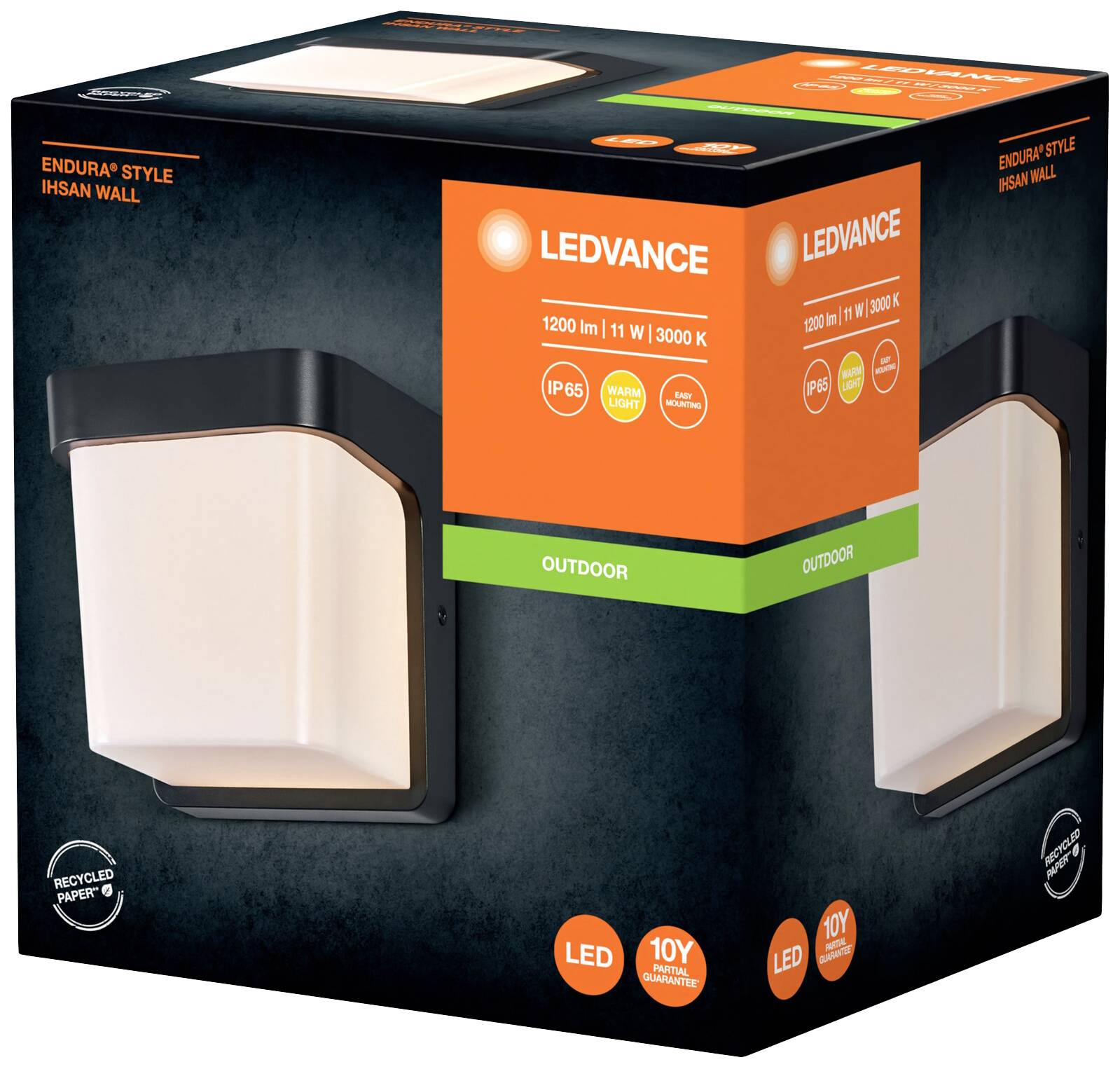 LEDVANCE ENDURA STYLE IHSAN 4099854217586 LED-Außenwandleuchte LED 11.00W Grau