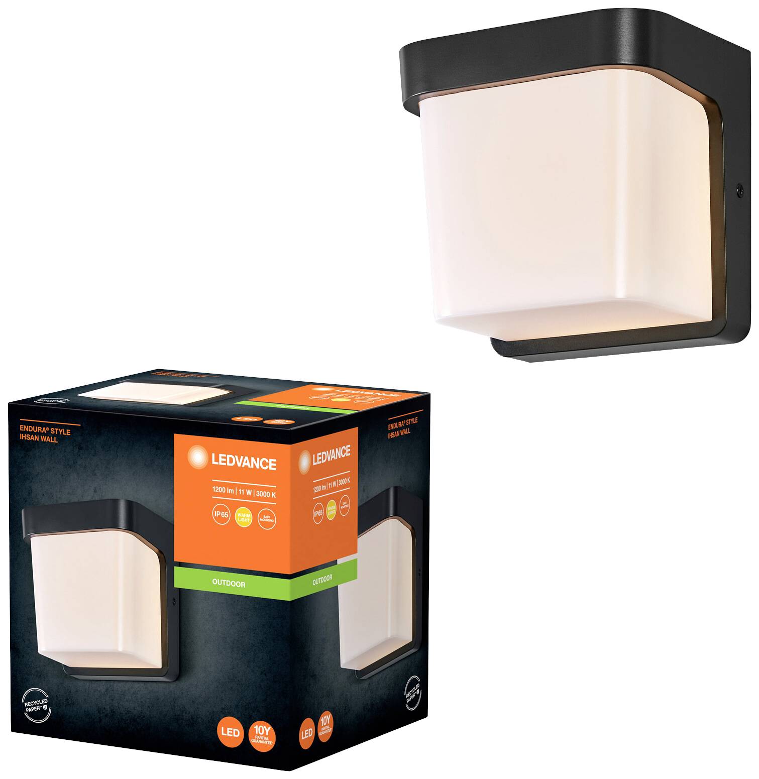 LEDVANCE ENDURA STYLE IHSAN 4099854217586 LED-Außenwandleuchte LED 11.00W Grau