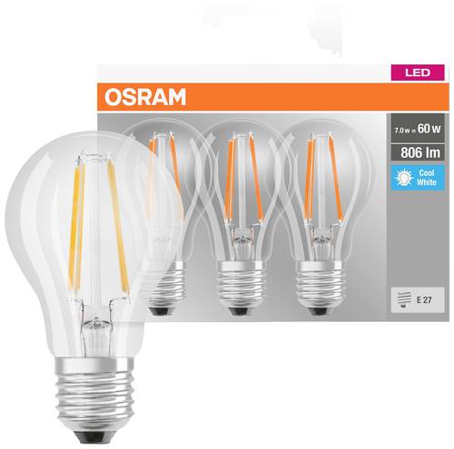 OSRAM 4058075819535 LED EEK E (A - G) E27 Glühlampenform 6.5W = 60W Neutralweiß (Ø x H) 60mm x 60