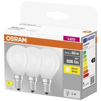 OSRAM HOMELIGHTING 4058075592599 LED EEK D (A - G) E14 Tropfenform 5.5W = 60W Warmweiß (Ø x H) 45mm x 45mm 3St. OSRAM HOMELIGHTING 4058075592599 LED EEK D (A - G) E14 Tropfenform 5.5W = 60W Warmweiß (Ø x H) 45mm x 45mm 3St.