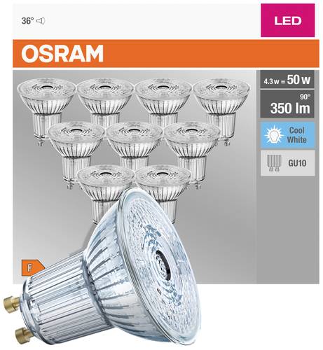 OSRAM 4058075036703 LED EEK F (A - G) GU10 Reflektor 4.3W = 50W Neutralweiß (Ø x H) 50mm x 50mm 10