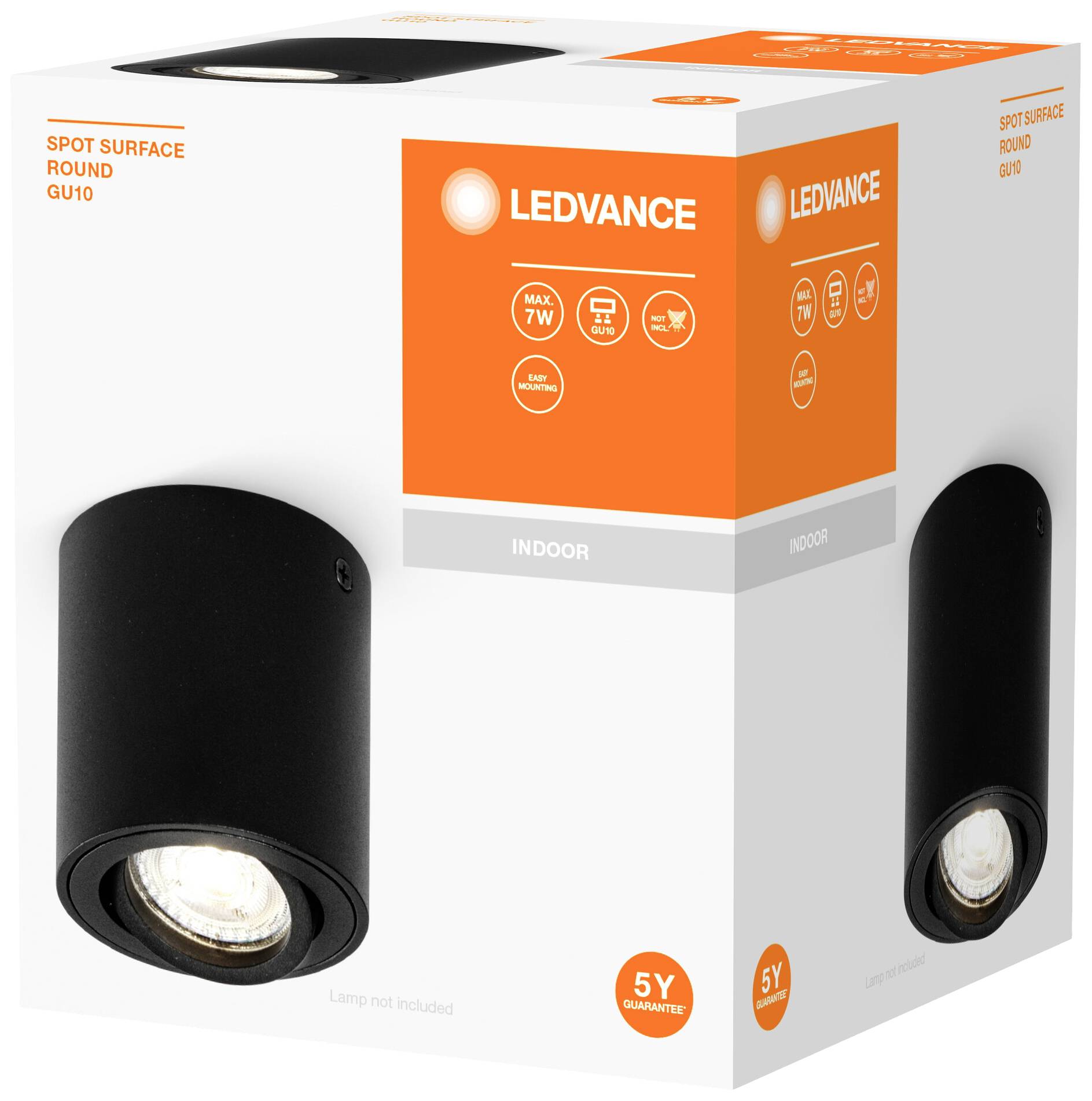 LEDVANCE SPOT SURFACE ROUND 4058075758629 Aufbauleuchte GU10 Schwarz