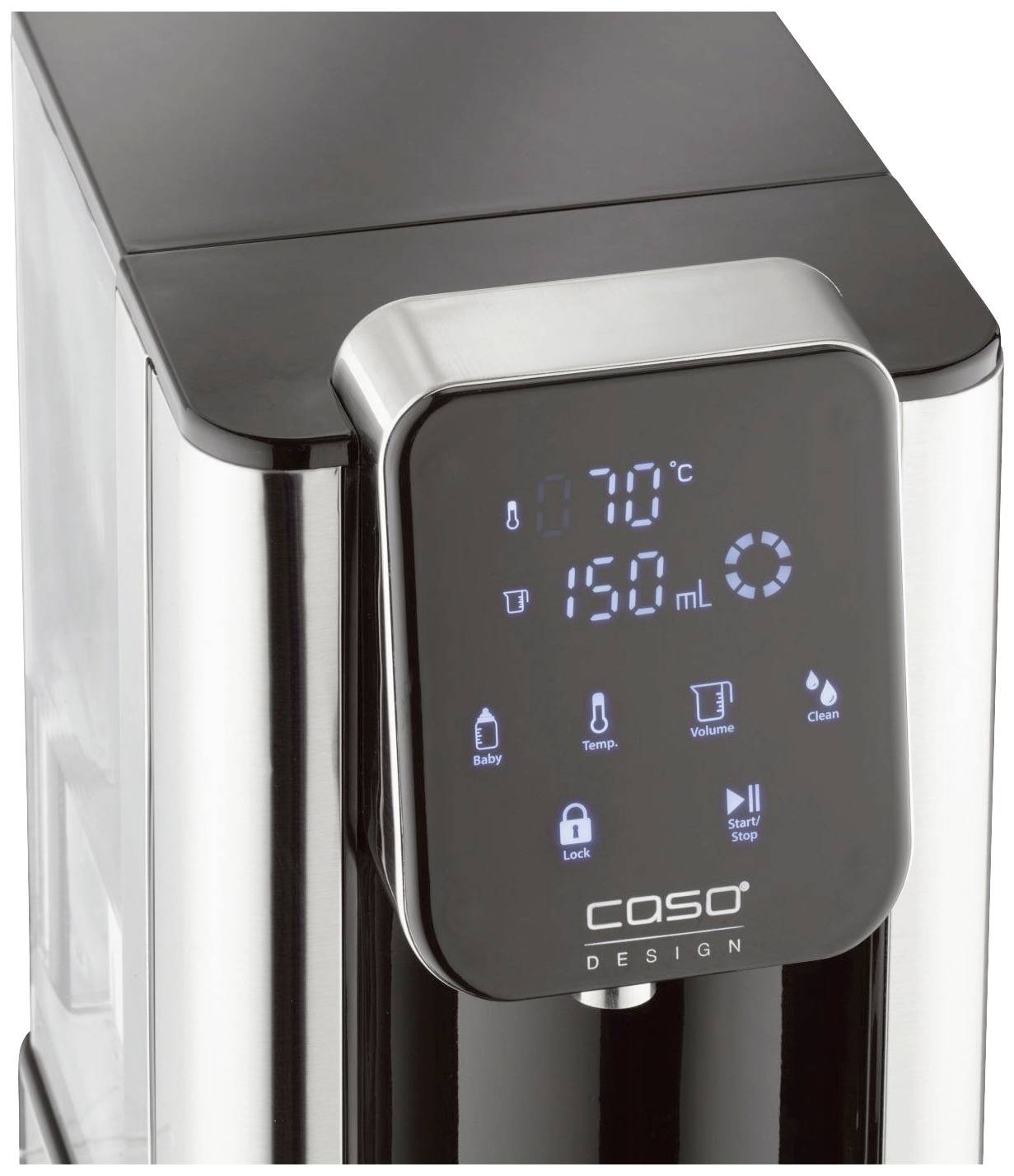 CASO HW 660 Heißwasserspender Edelstahl, Schwarz Fassungsvermögen: 2.7l