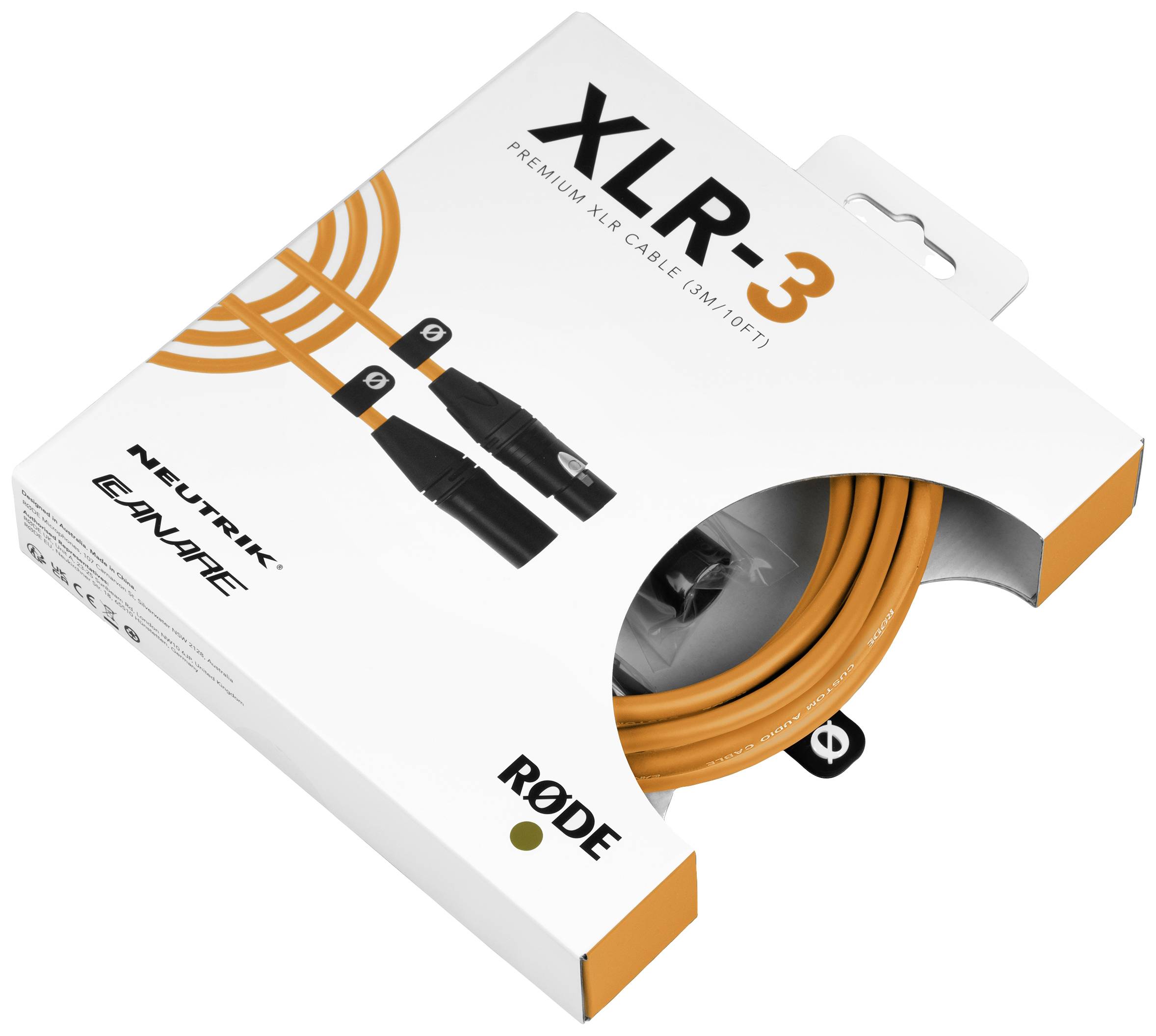Rode XLR3M-O XLR Verbindungskabel 3 m Orange