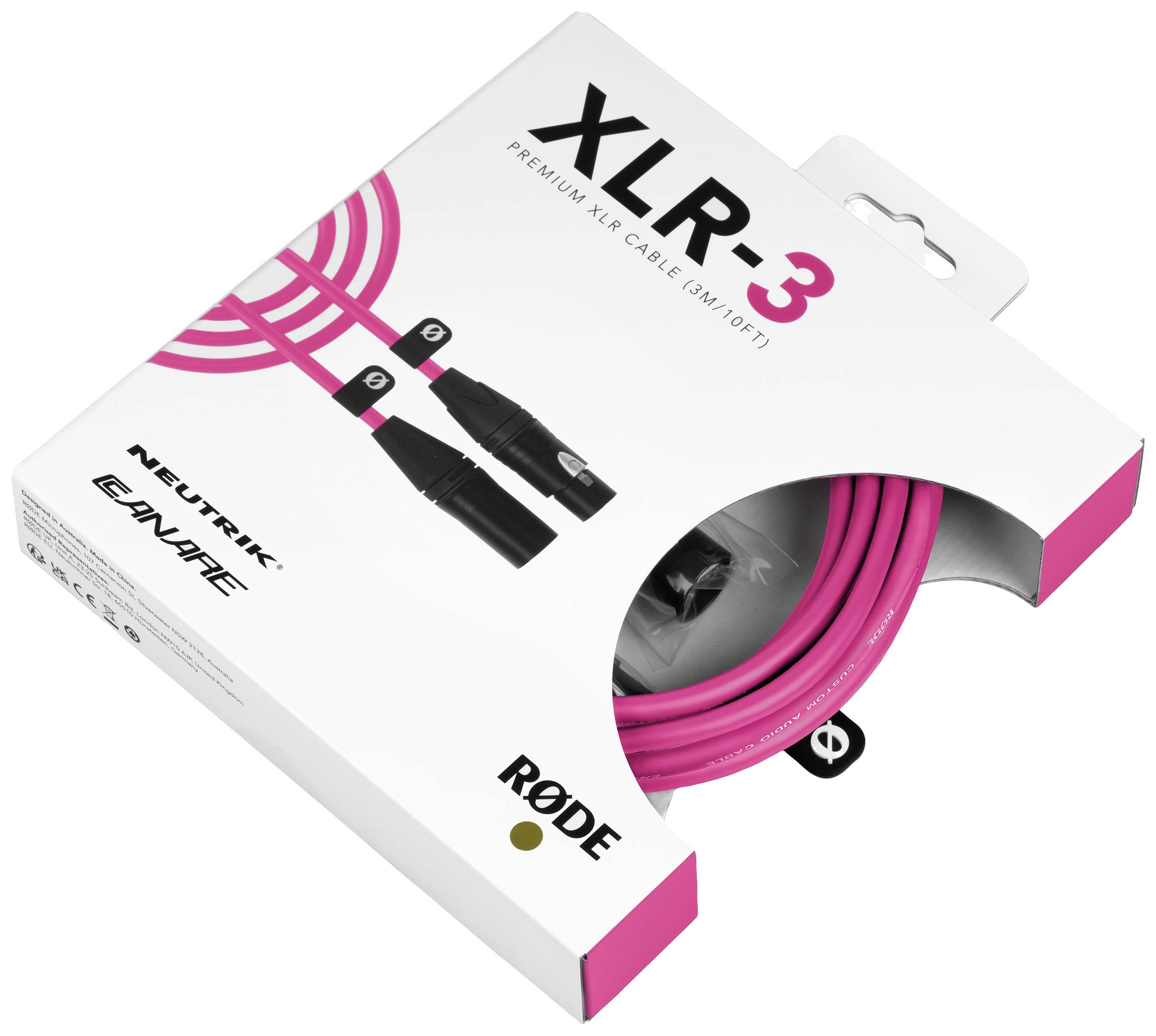 Rode XLR3M-P XLR Verbindungskabel 3 m Rosa