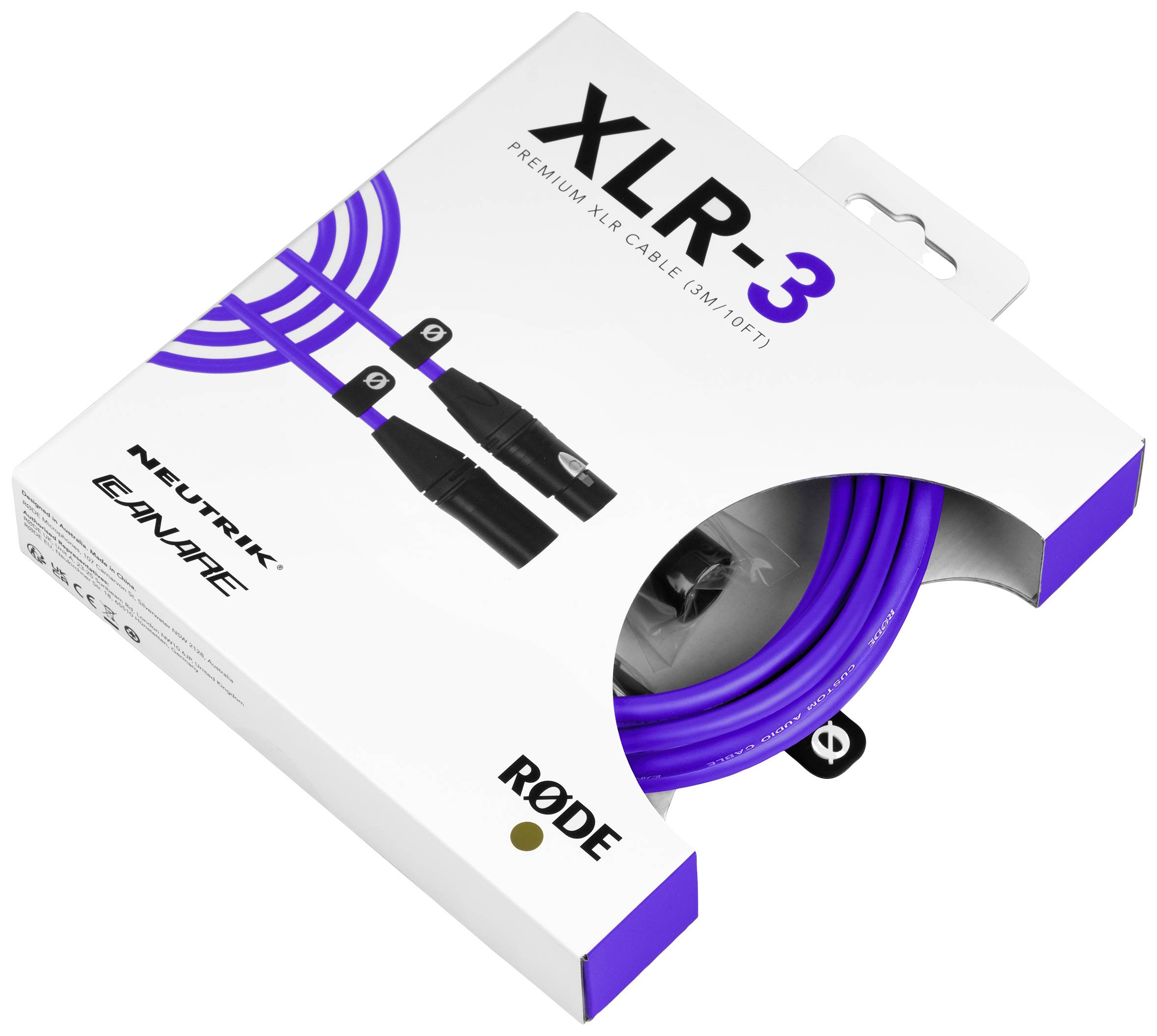 Rode XLR3M-PU XLR Verbindungskabel 3 m Lila