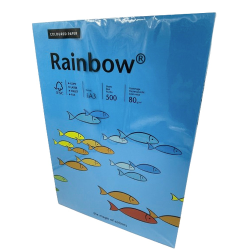 Rainbow 88042764 Farbiges Druckerpapier DIN A3 80 g/m² 500 Blatt Blau