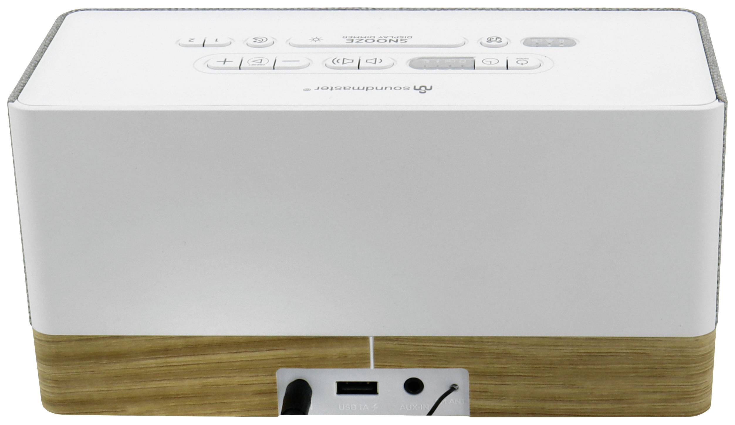 Soundmaster UR630WE Radiowecker UKW Bluetooth®, AUX, UKW Weckfunktion Grau, Braun