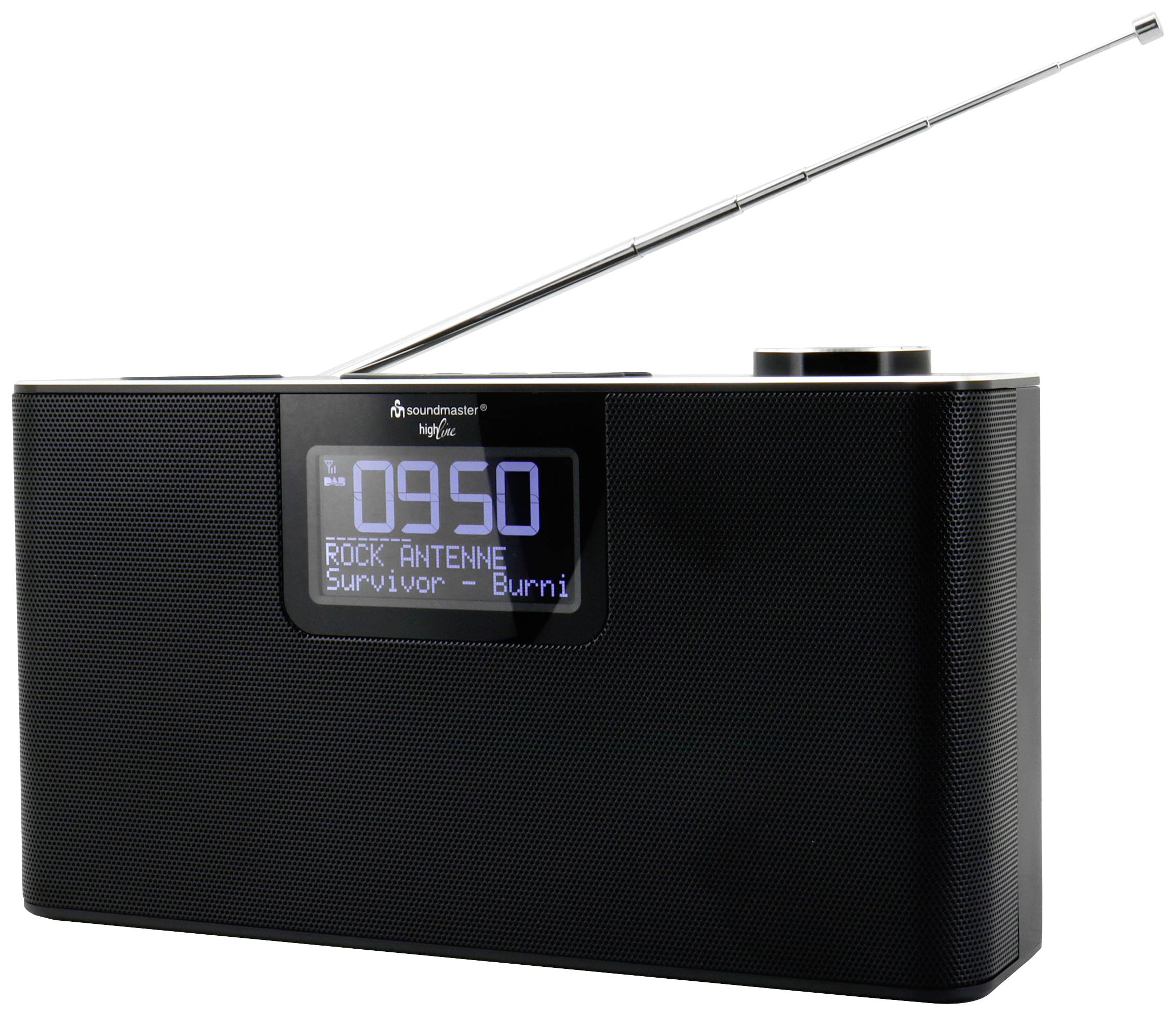 Soundmaster DAB700SW Tischradio DAB+, UKW Bluetooth®, AUX, DAB+, UKW, SD, USB Weckfunktion, Freisprechfunktion Schwarz