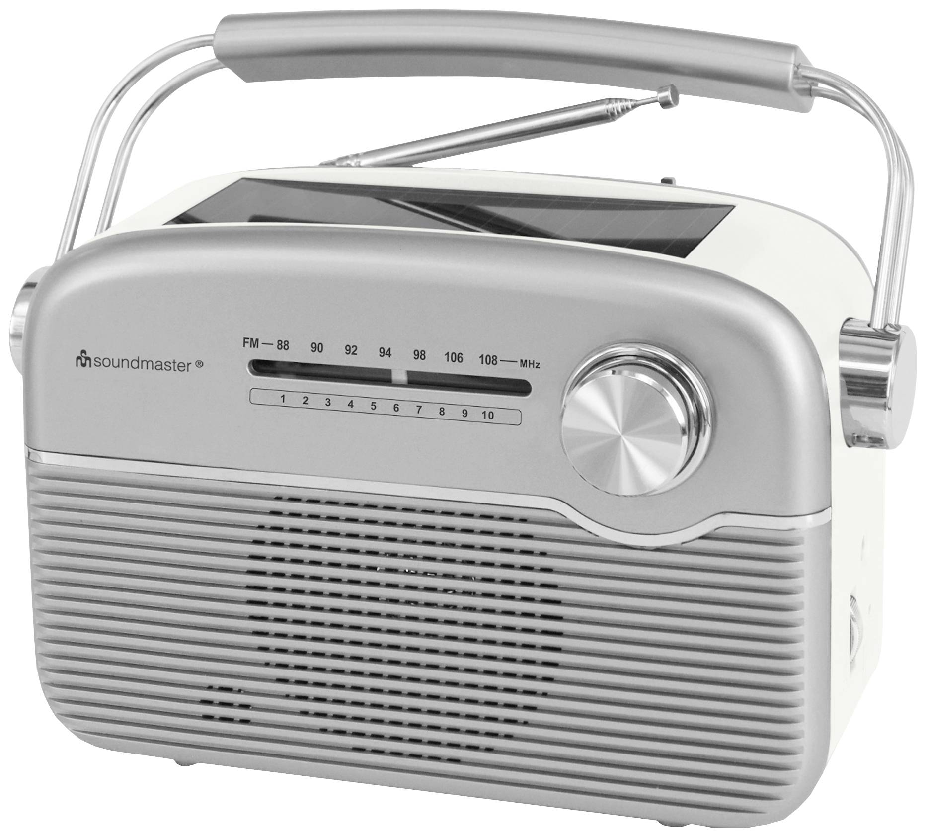 Soundmaster TR480SI Akku-Radio UKW UKW Solarpanel Silber
