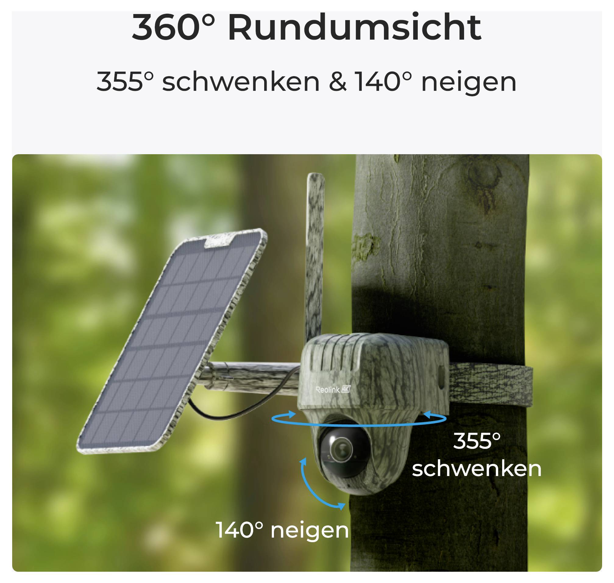 Reolink Go Series G450 with Solar Panel 2 GSM IP Überwachungskamera 3840 x 2160 Pixel