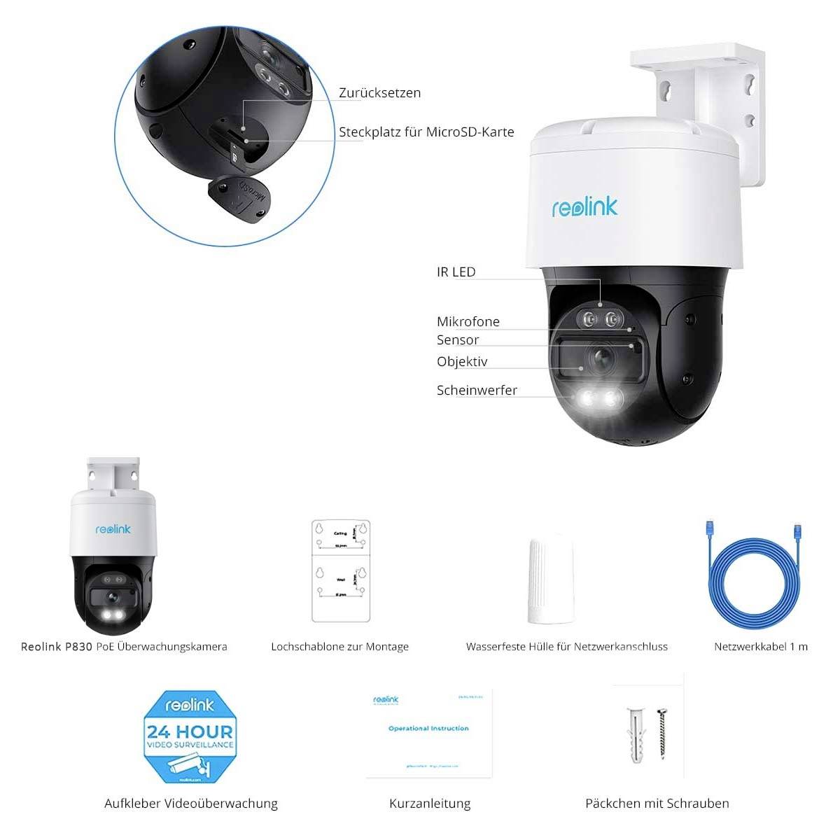 Reolink P830 LAN IP Überwachungskamera 3840 x 2160 Pixel