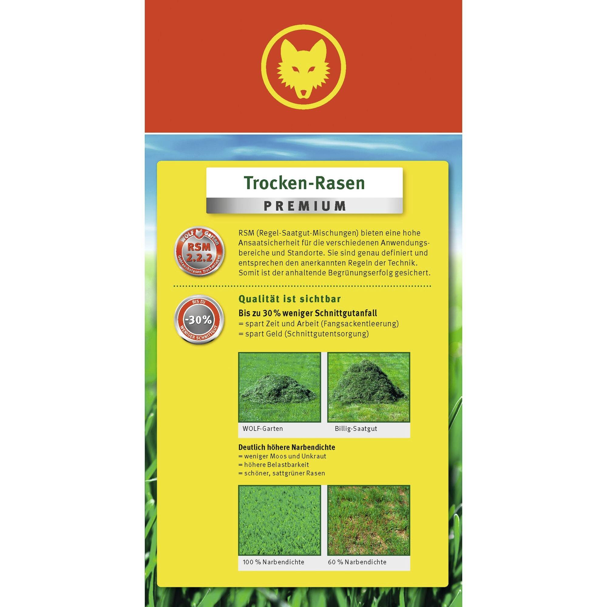 WOLF-Garten 3824630 Trockenrasen-Premium L-TP 50 1St.