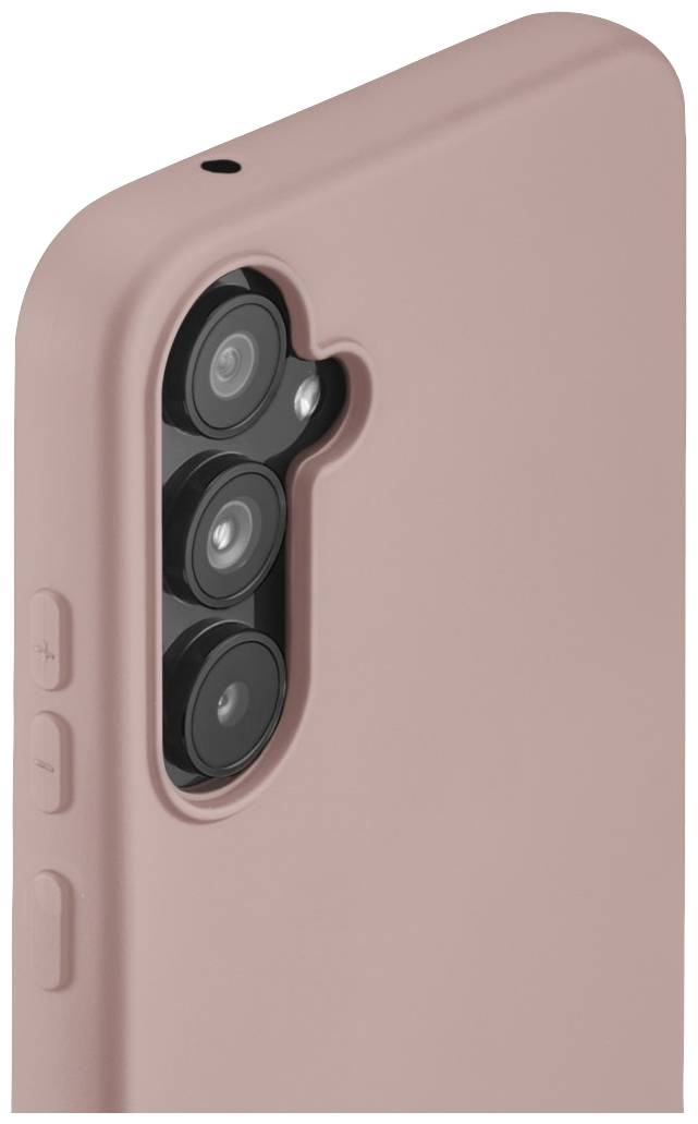 Rosa Handyhülle mit Aussparungen für drei Kameralinsen.