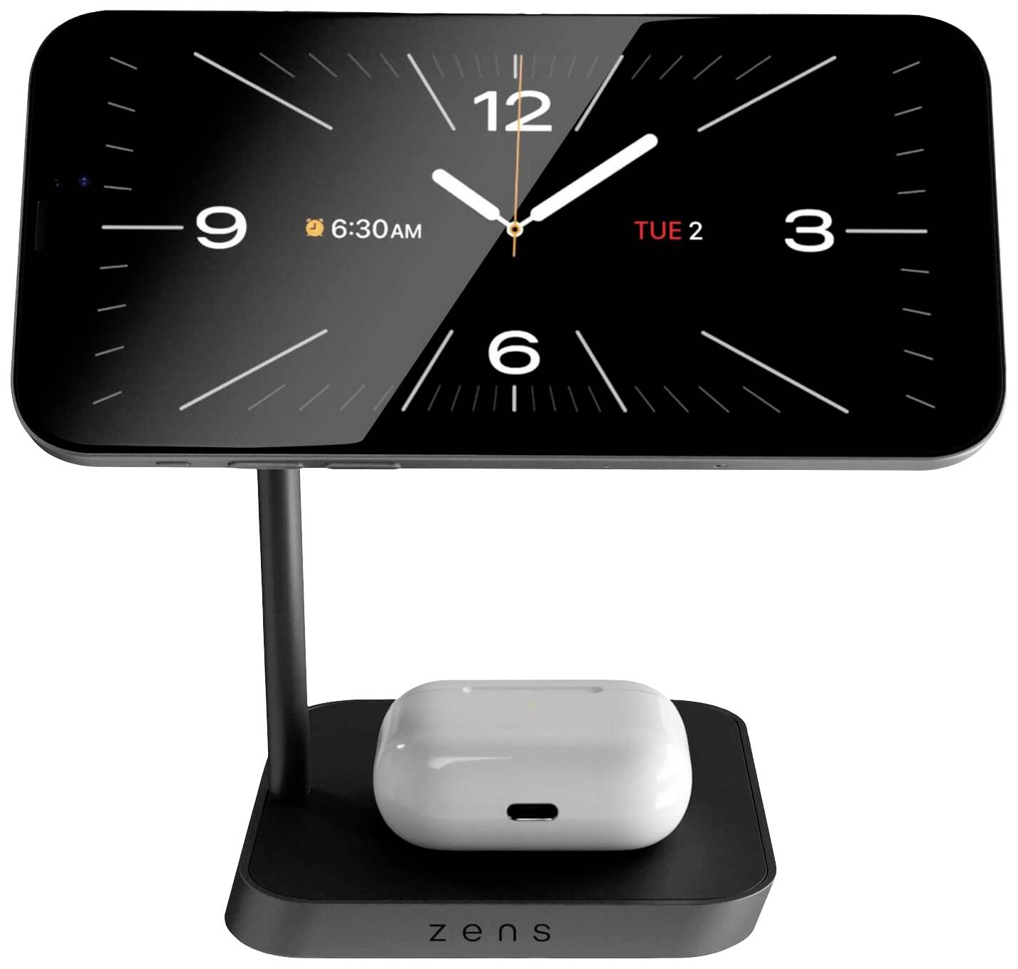 ZENS Induktions-Ladegerät Aluminium Series 2 in 1 Magnetic Wireless Office Charger 2 ZEDC26B/00 Schwarz