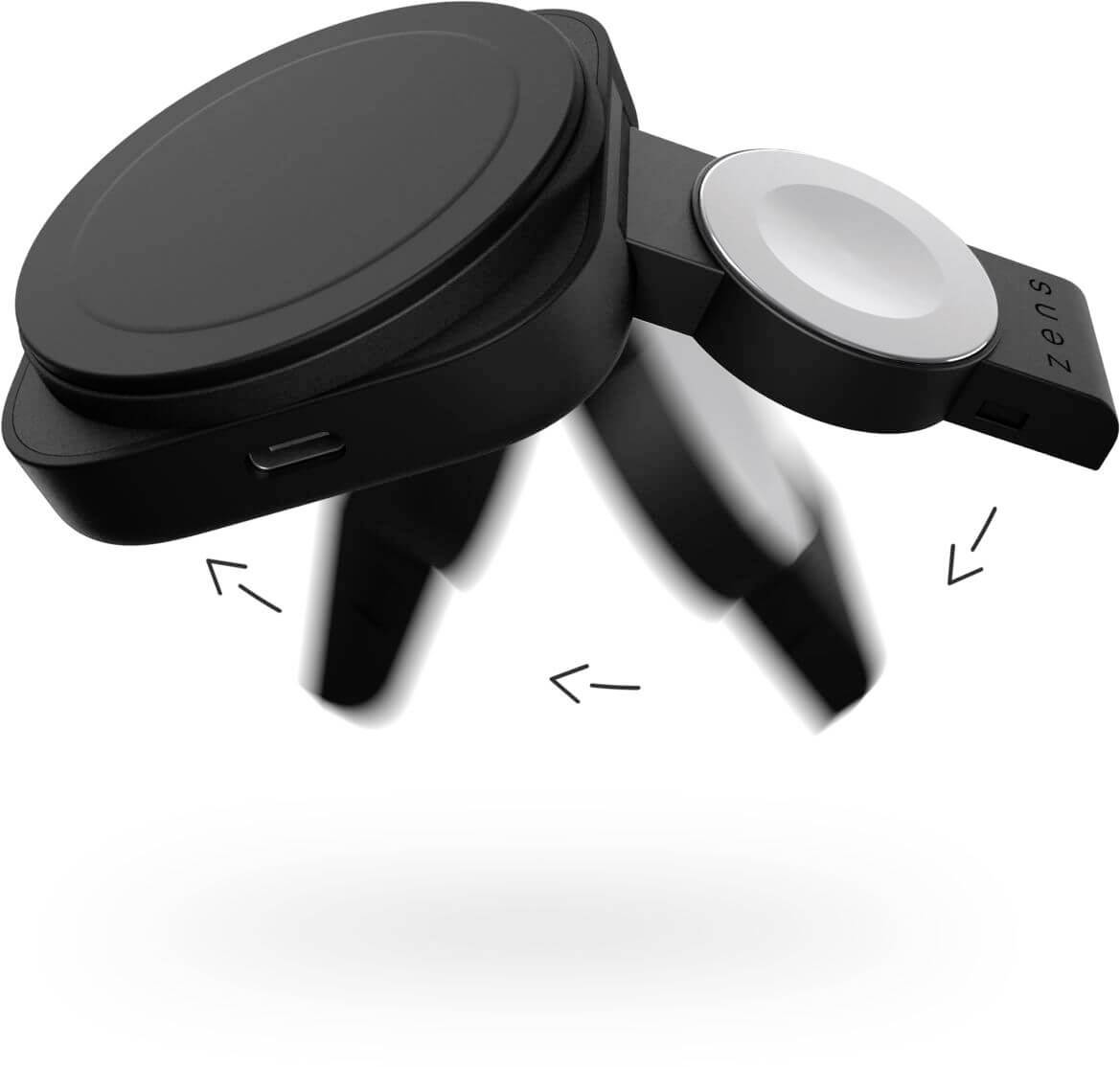 ZENS Induktions-Ladegerät Travel Series 2 in 1 Magnetic Wireless Charger Pro 2 ZEDC27B/00 Schwarz