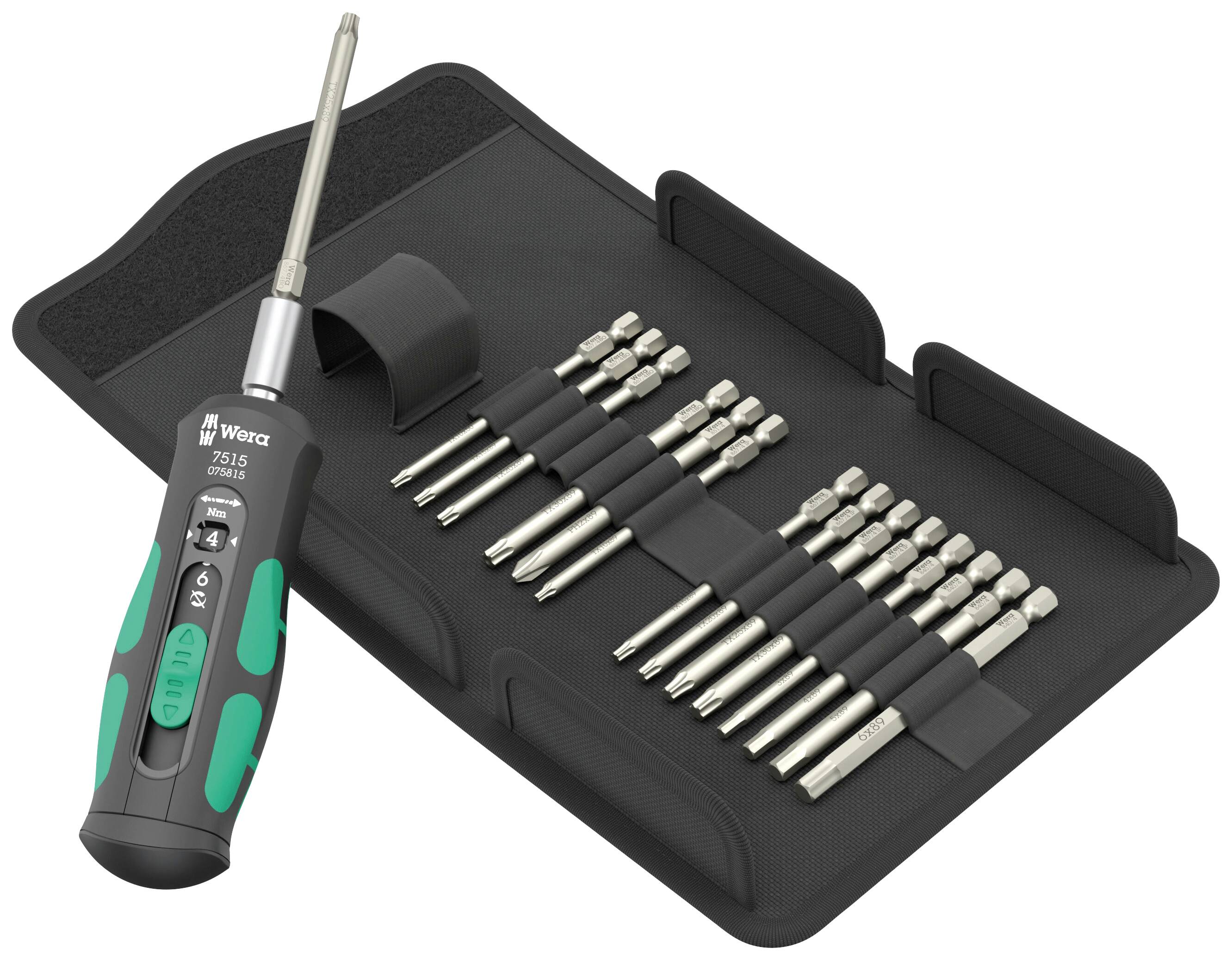 Wera 7515/16 Kraftform Safe-Torque Speed Universal 1 05075851001 Bit-Set 16teilig Kreuzschlitz Phillips, TORX BO, TORX Plus, Innen-Sechskant inkl