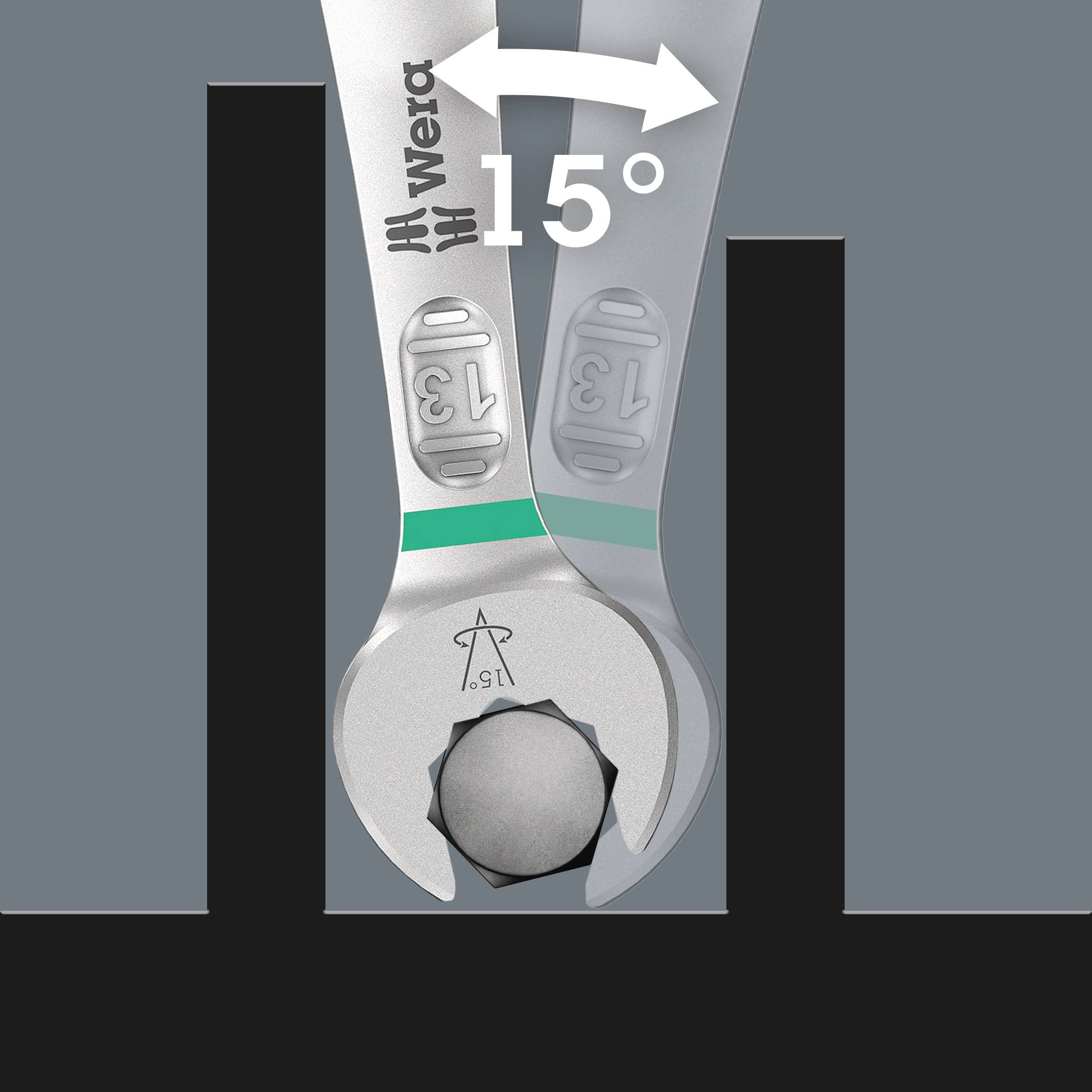 Wera 05020235001 9642 Magnetleiste 6003 Joker Imperial 1 Ring-Maulschlüssel-Satz 8teilig Schlüsselweite (Zoll) 1/2" - 11/16"