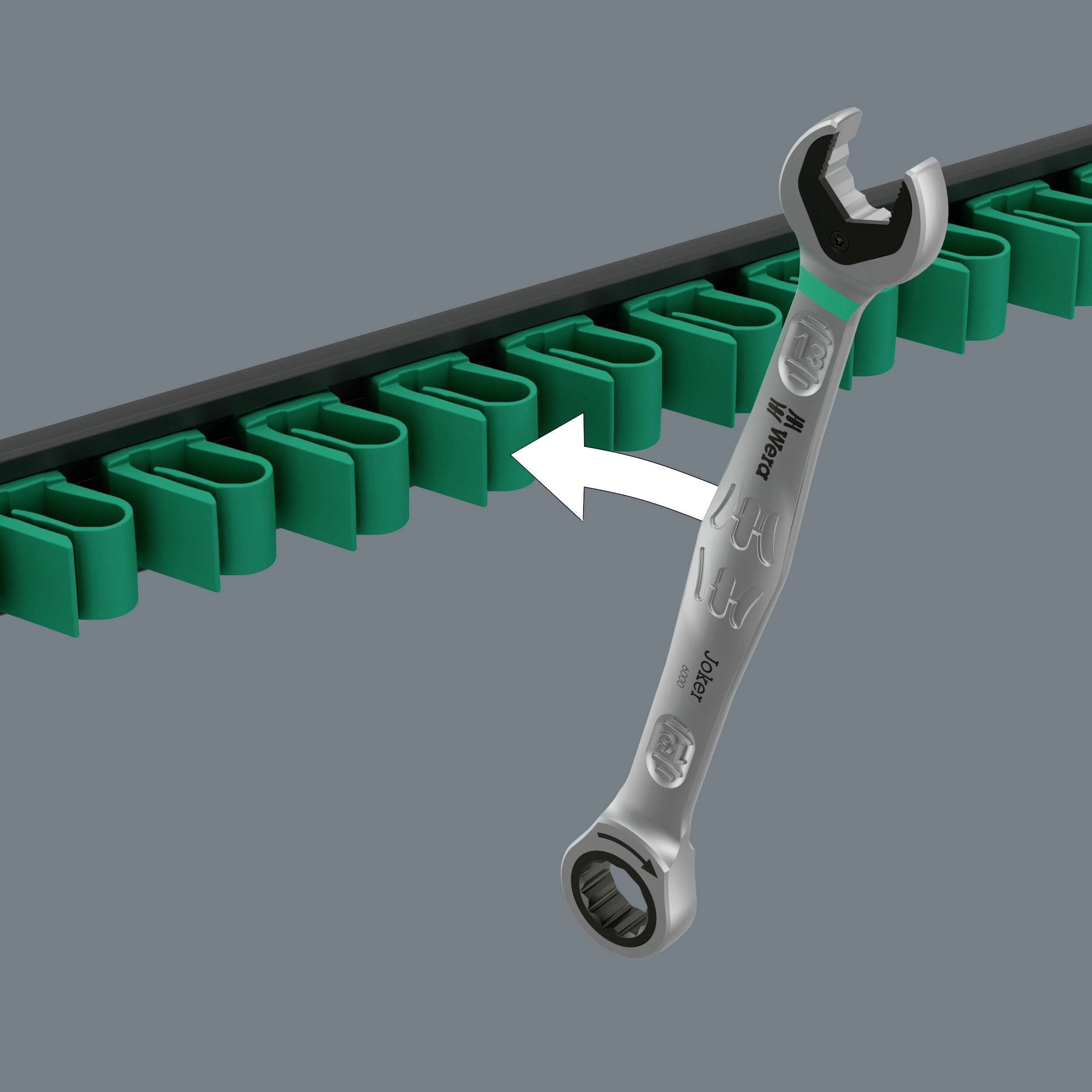 Wera 05136413001 9610 Joker Magnetleiste, für bis zu 11 Maulschlüssel, unbestückt (L x B) 370 mm x 30 mm 1 St.