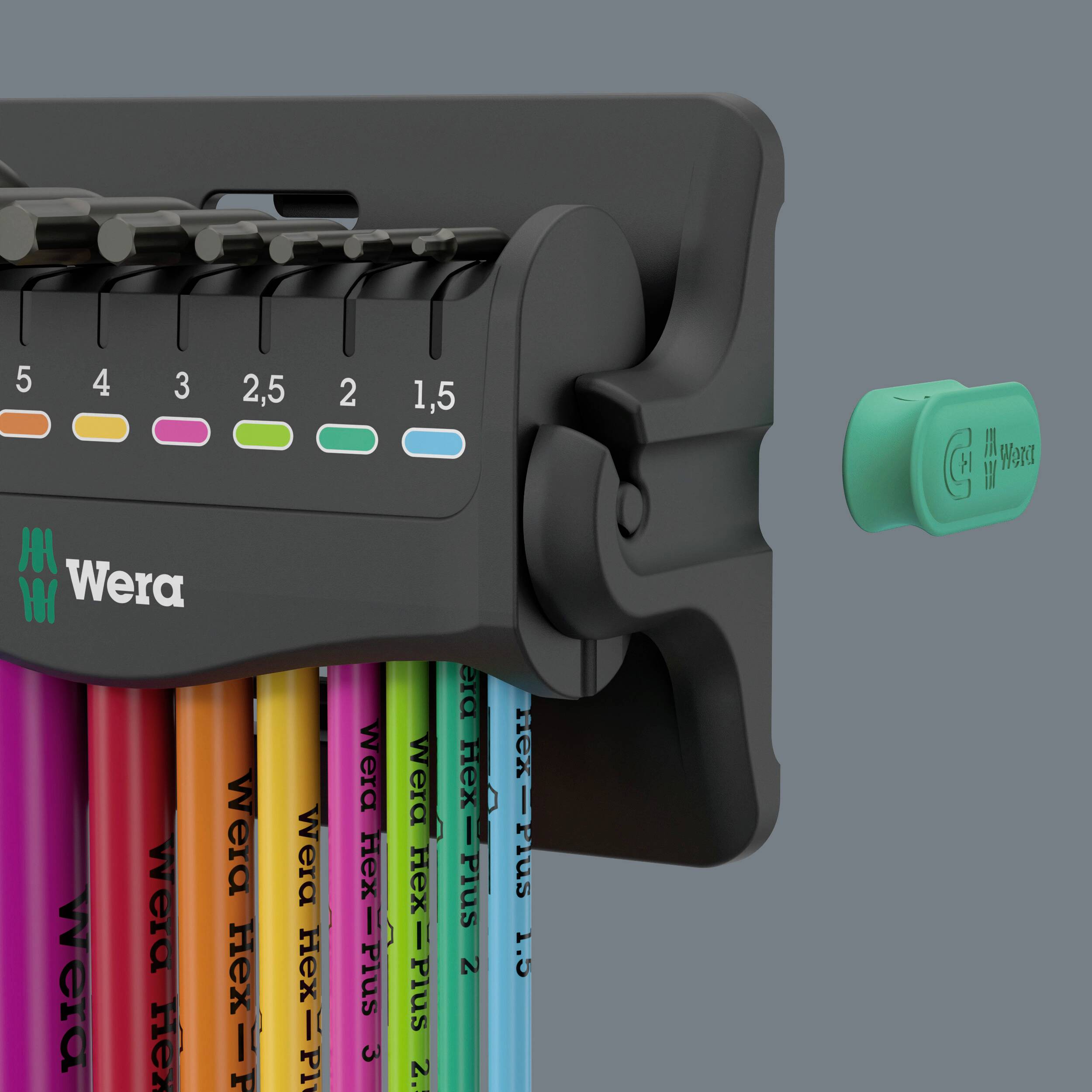 Wera 950/9 Hex-Plus Multicolour 3 Innen-Sechskant Winkelschraubendreher-Set 1.5 mm, 2 mm, 2.5 mm, 3 mm, 4 mm, 5 mm, 6 mm, 8 mm, 10 mm 9teilig