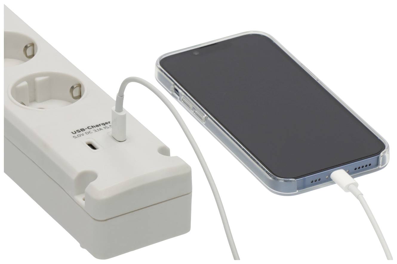 Brennenstuhl 1150660425 Steckdosenleiste mit Schalter Weiß Schutzkontakt 1St.