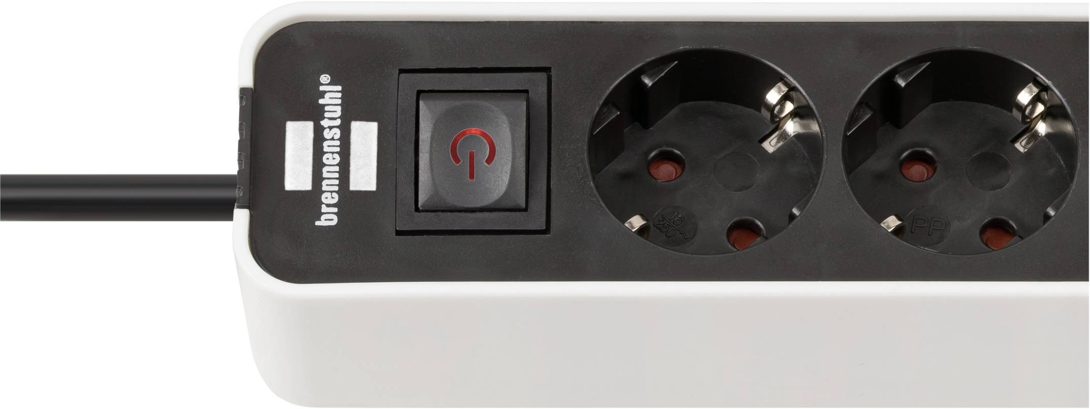 Brennenstuhl 1153240126 Steckdosenleiste mit Schalter Weiß Schutzkontakt 1 St.