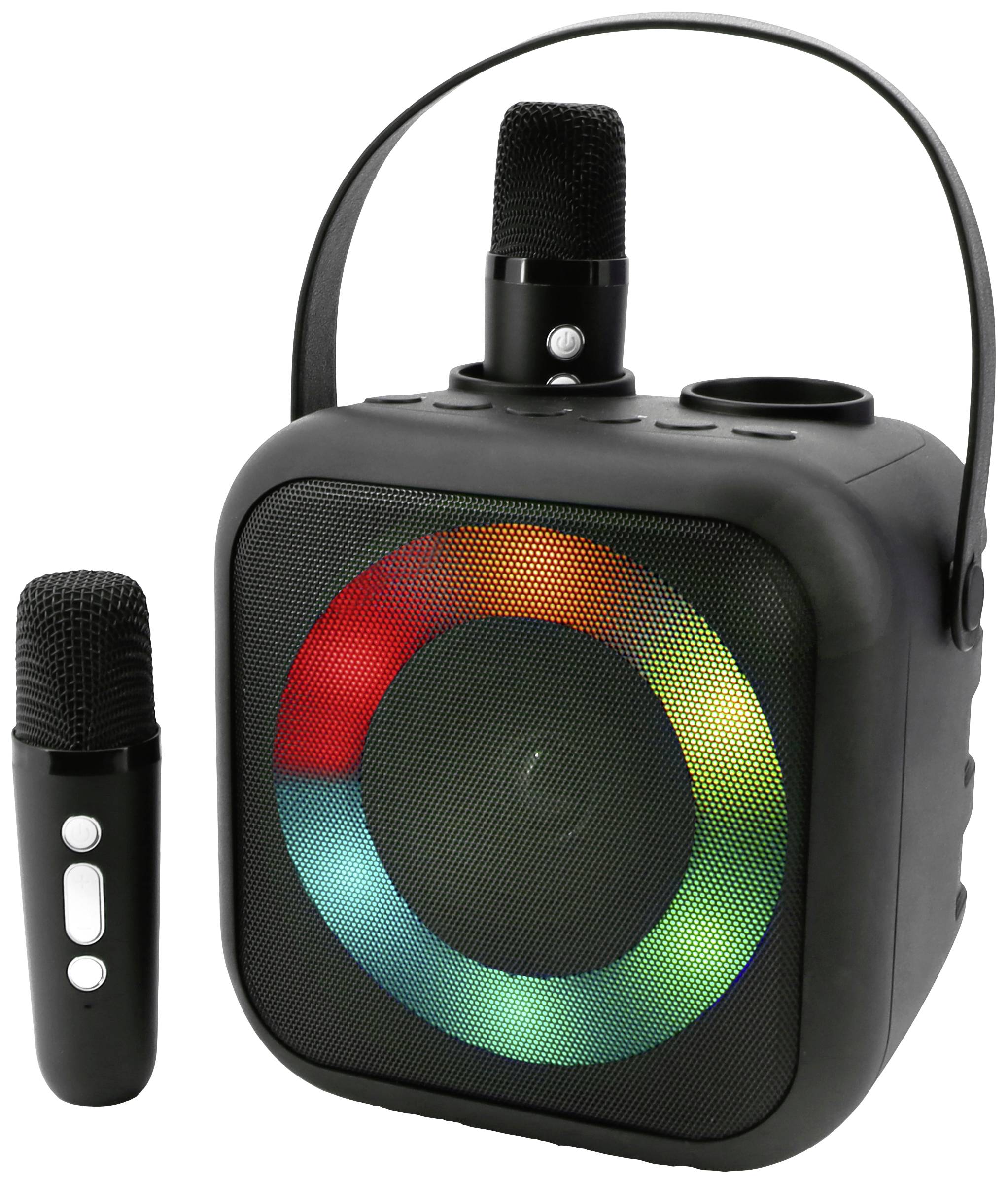 Soundmaster BT2024SW Karaoke-Anlage Inkl. Mikrofon, wiederaufladbar Schwarz