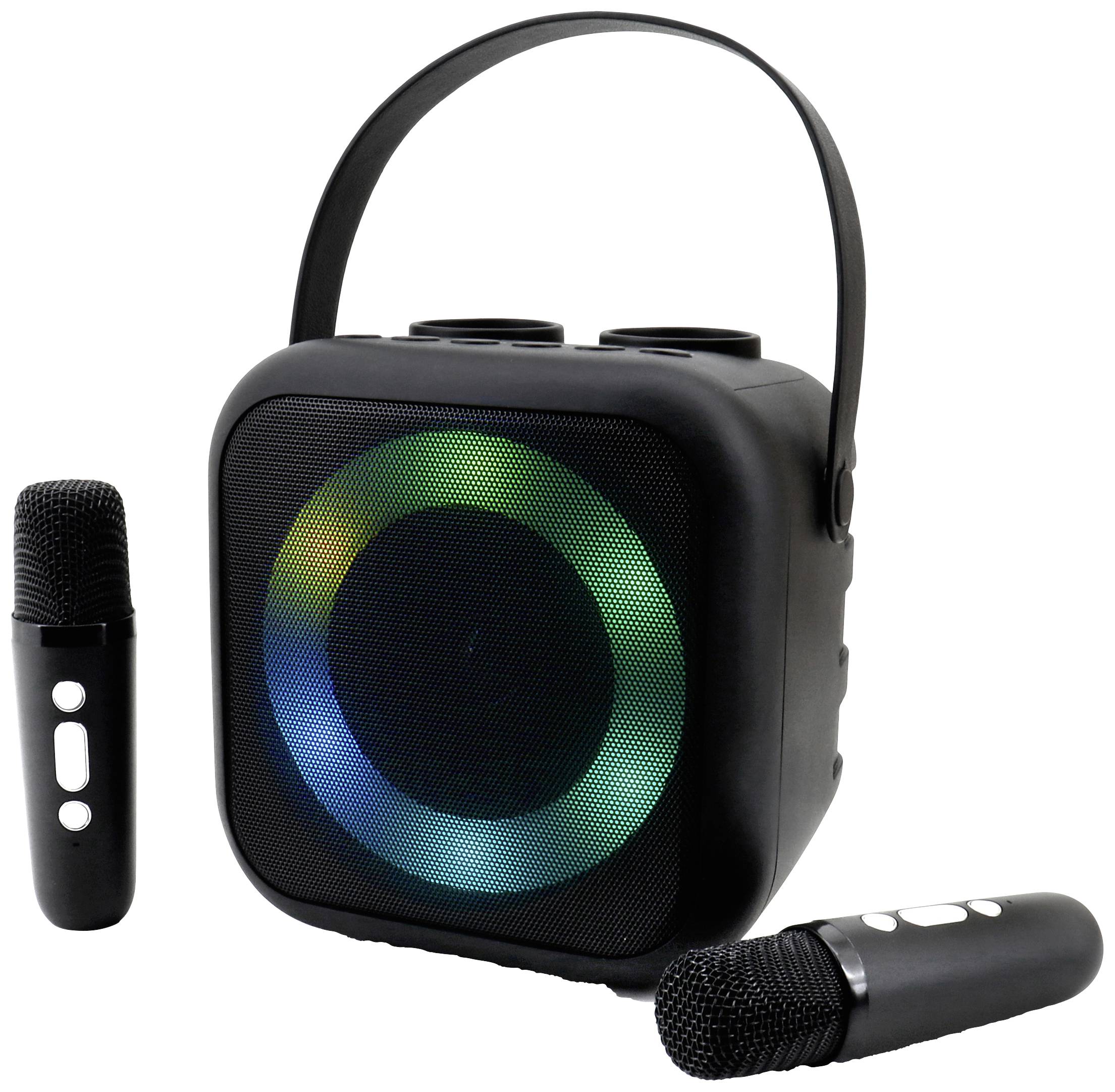 Soundmaster BT2024SW Karaoke-Anlage Inkl. Mikrofon, wiederaufladbar Schwarz