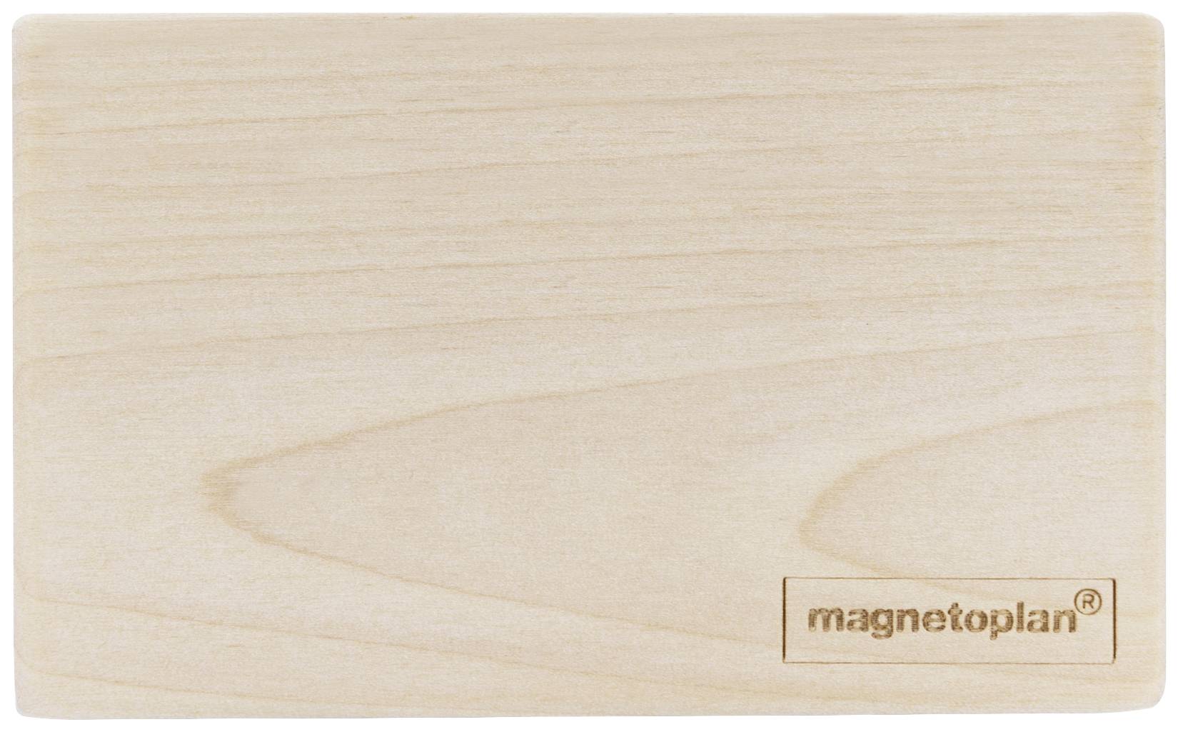 Rechteckiges Holzschneidebrett mit dem Logo 'magnetoplan' in der unteren rechten Ecke.