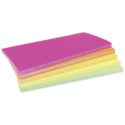 Magnetoplan Neon Moderationskarte farbig sortiert, Neon rechteckig 200 mm x 100 mm 250 St.