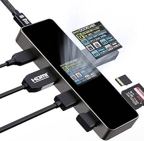 Dockcase USB-C® Dockingstation Universal integriertes Display, inkl. Ladefunktion, USB-C® Power Del