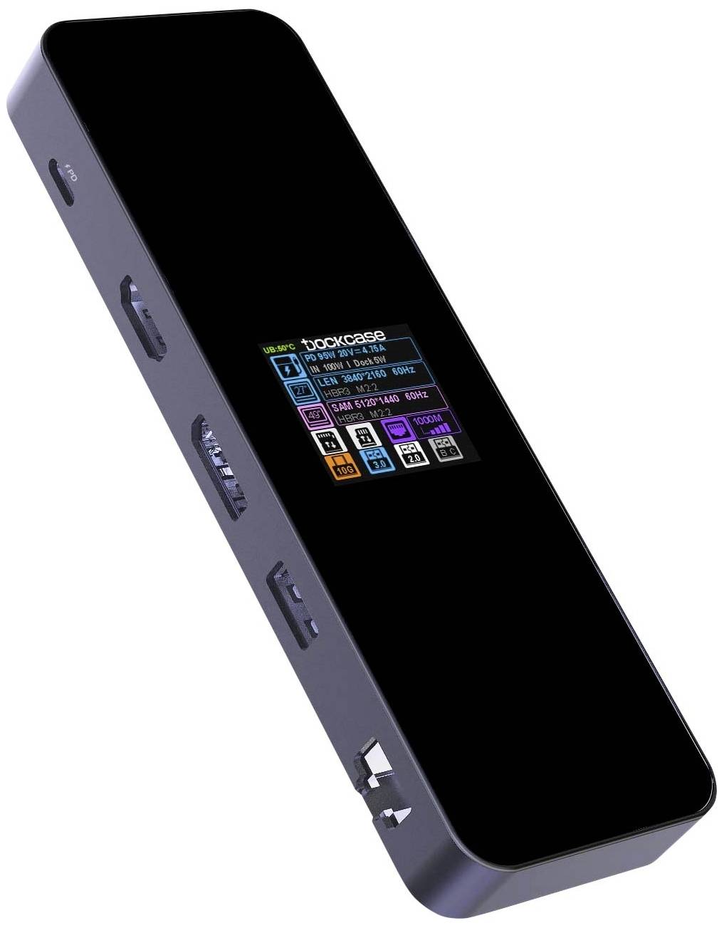 Dockcase USB-C® Dockingstation Universal integriertes Display, inkl. Ladefunktion, USB-C® Power Del