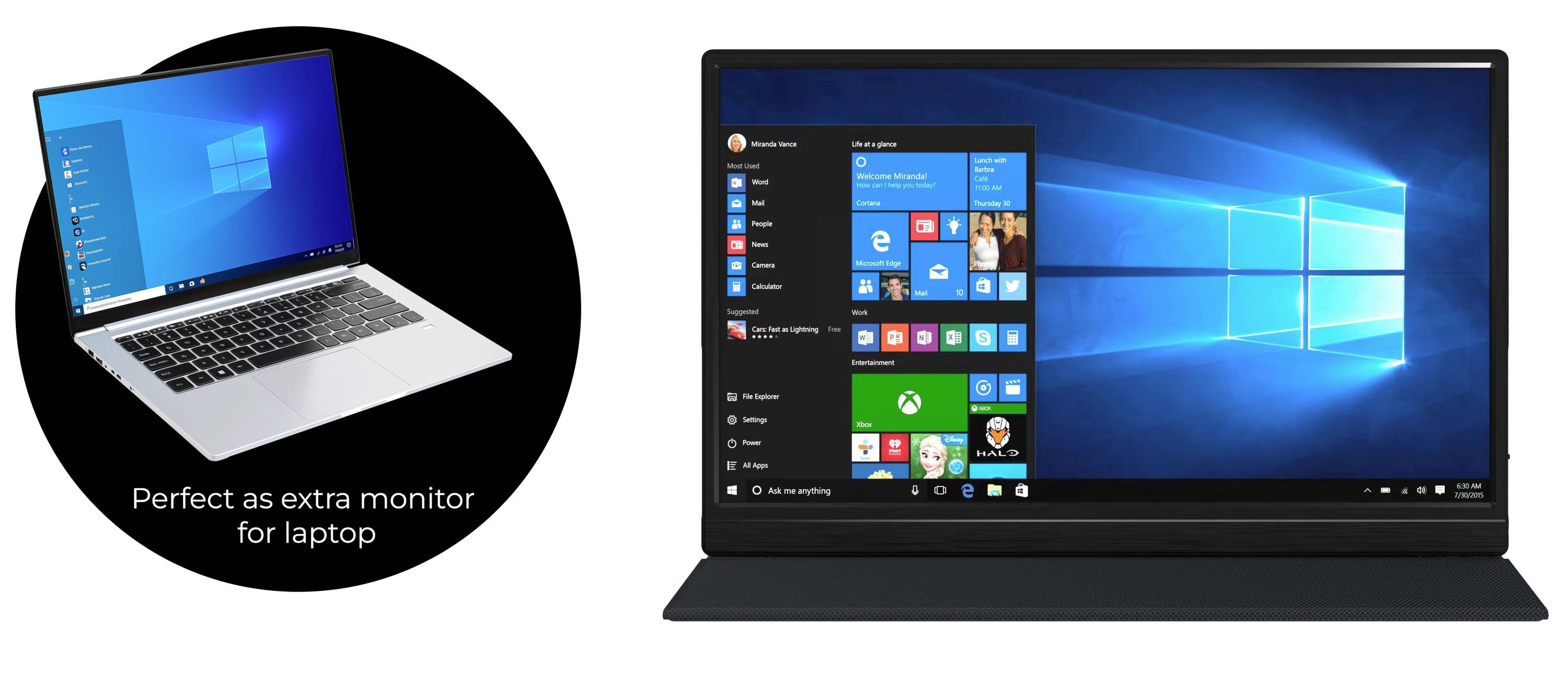 Denver PMO-15601 LED-Monitor EEK C (A - G) 39.6 cm (15.6 Zoll) 1920 x 1080 Pixel 16:9 USB-C®, Mini HDMI™, Kopfhörer-Buchse IPS LED