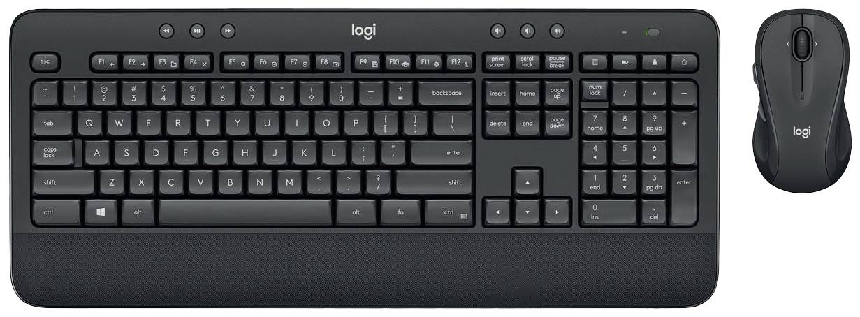 Logitech MK545 Advanced Funk Tastatur, Maus-Set Ergonomisch, Handballenauflage Deutsch, QWERTZ Schwarz