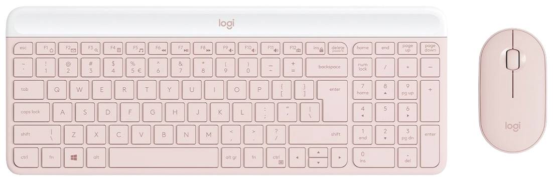 Logitech MK470 Slim Combo Bluetooth® Tastatur, Maus-Set Deutsch, QWERTZ Rose