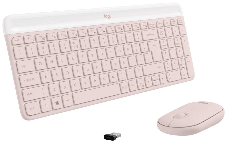 Logitech MK470 Slim Combo Bluetooth® Tastatur, Maus-Set Deutsch, QWERTZ Rose