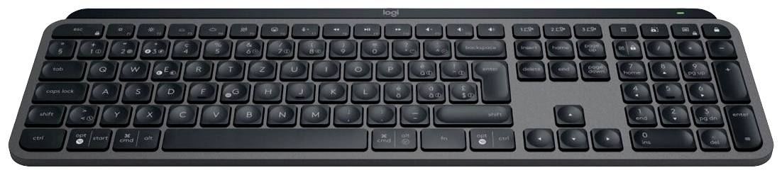 Logitech MX Keys S Bluetooth® Tastatur Deutsch, QWERTZ Graphit Beleuchtet, Ergonomisch, Multipair-F
