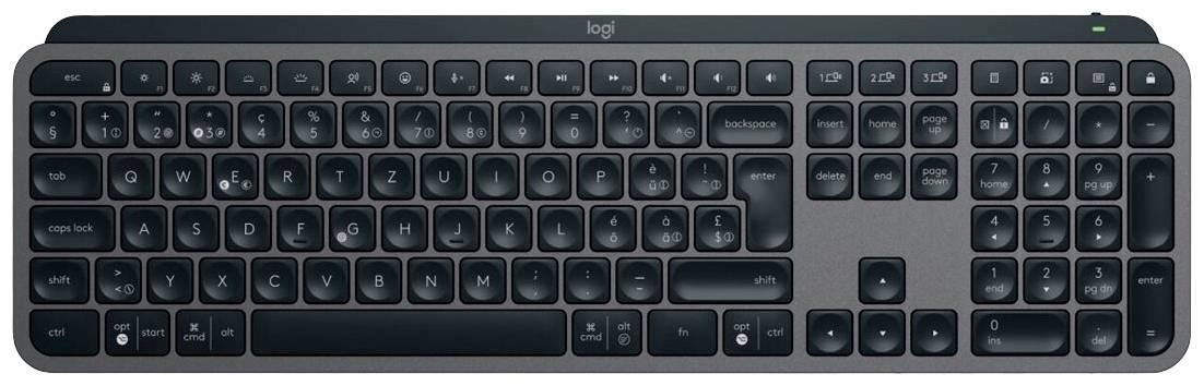 Logitech MX Keys S Bluetooth® Tastatur Deutsch, QWERTZ Graphit Beleuchtet, Ergonomisch, Multipair-F