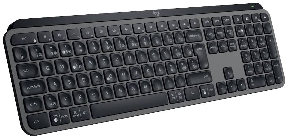 Logitech MX Keys S Bluetooth® Tastatur Deutsch, QWERTZ Graphit Beleuchtet, Ergonomisch, Multipair-Funktion