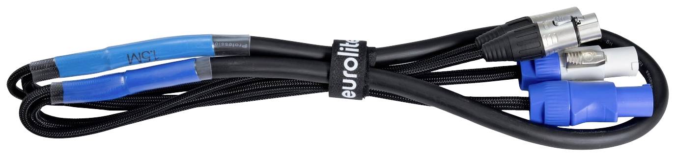 Eurolite Power-Hybrid DMX Verbindungskabel [1x XLR-Stecker 3 polig - 1x XLR-Stecker 3 polig] 1.5m