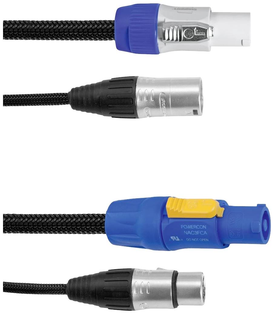 Eurolite Power-Hybrid DMX Verbindungskabel [1x XLR-Stecker 3 polig - 1x XLR-Stecker 3 polig] 3 m