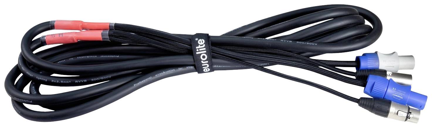Eurolite Power-Hybrid DMX Verbindungskabel [1x XLR-Stecker 3 polig - 1x XLR-Stecker 3 polig] 5m