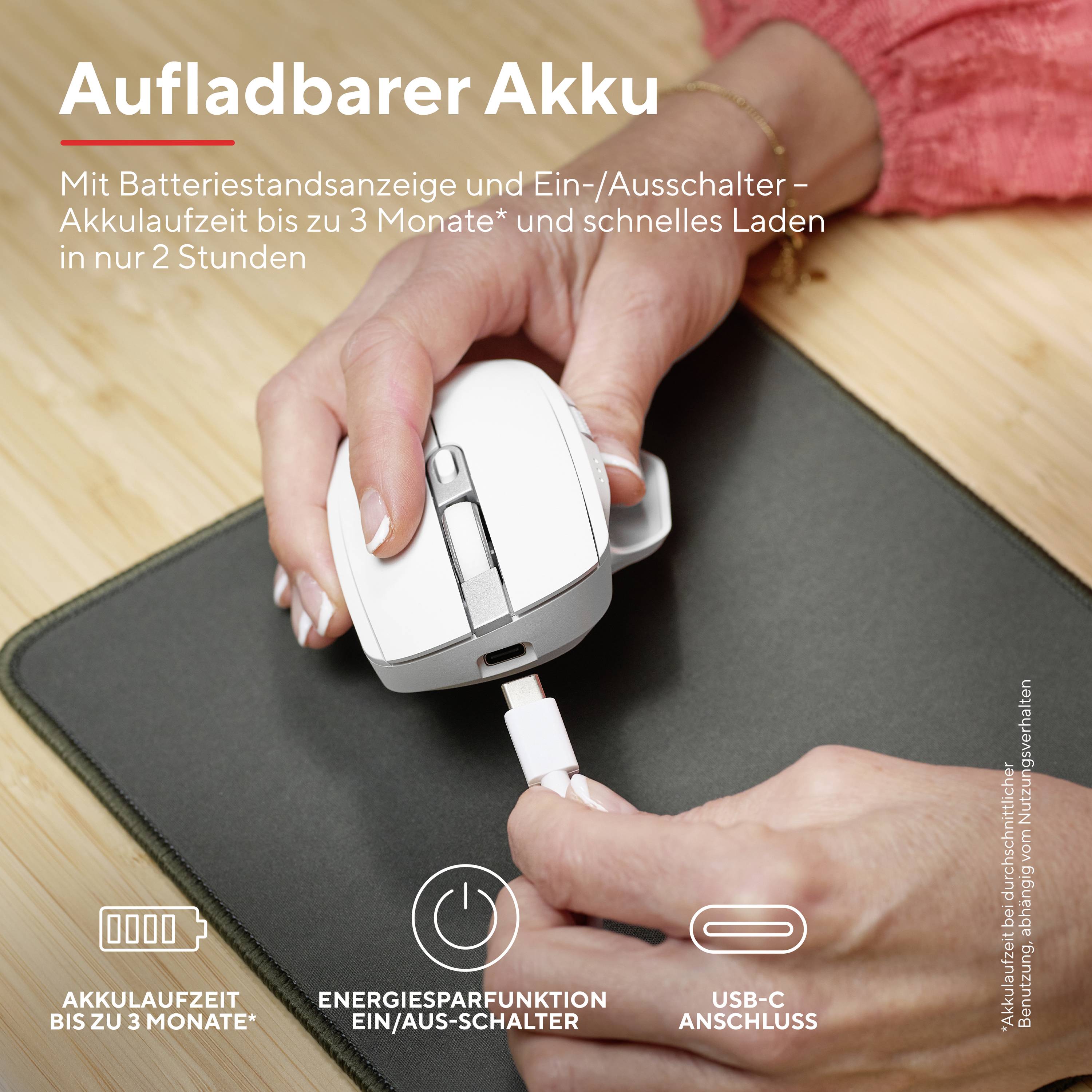 Trust OZAA+ MULTI-CONNECT Maus Funk Optisch Weiß 6 Tasten 3200 dpi Integriertes Scrollrad