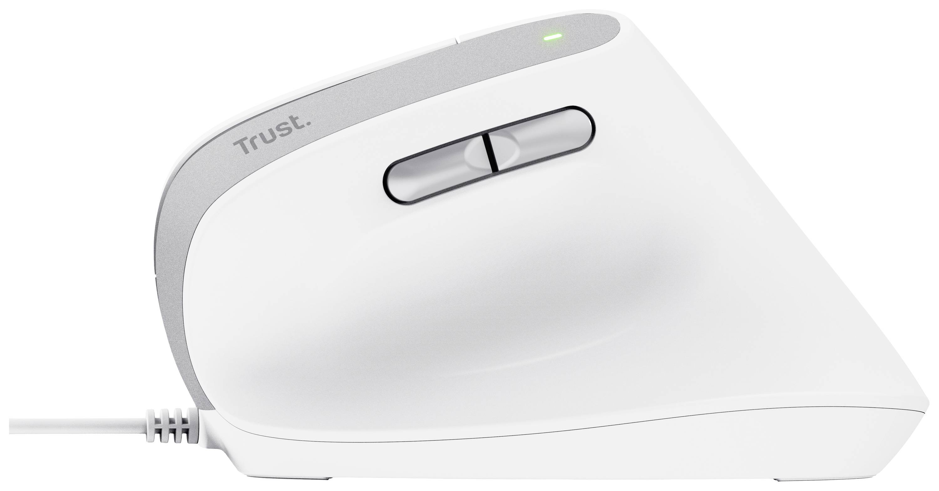 Trust BAYO II ERGONOMIC Maus Kabelgebunden Optisch Weiß 6 Tasten 2400 dpi Integriertes Scrollrad