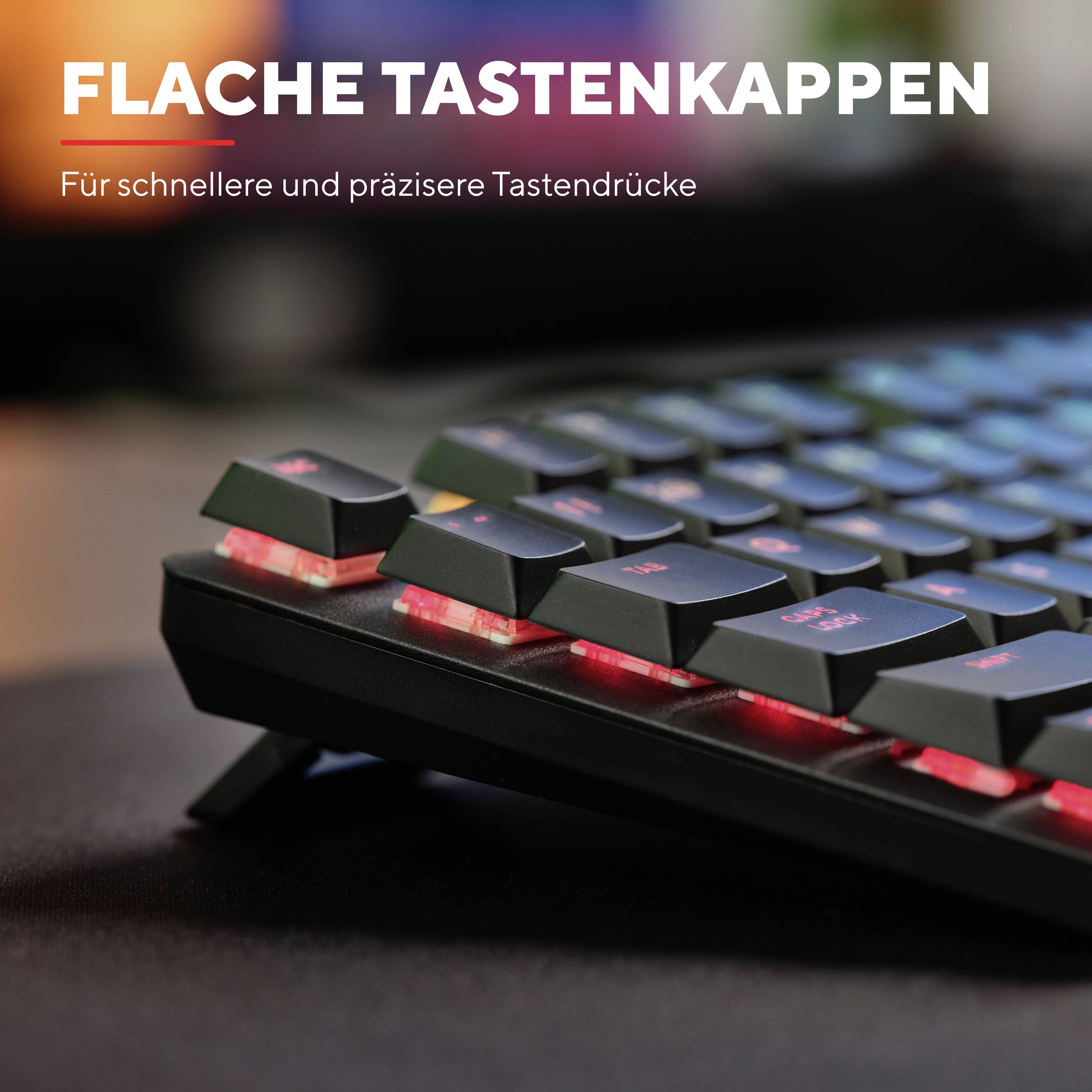 Trust GXT866 TORIX MECHANICAL Kabelgebunden Gaming-Tastatur Deutsch, QWERTZ Schwarz Beleuchtet